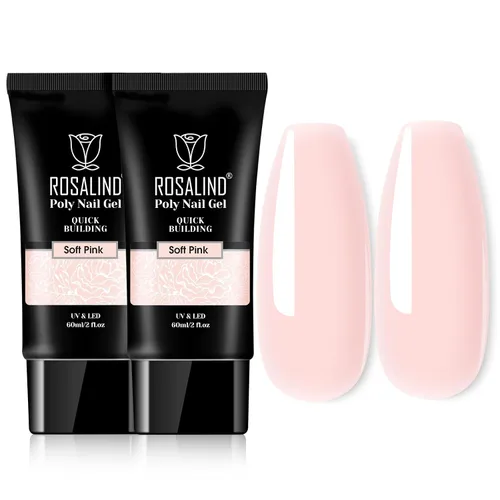 Vista 19 de Rosalind Gel de extensión de poliéster acrílico transparente, paquete de 2 unidades de gel de uñas de 2.1 onzas líquidas, constructor de uñas