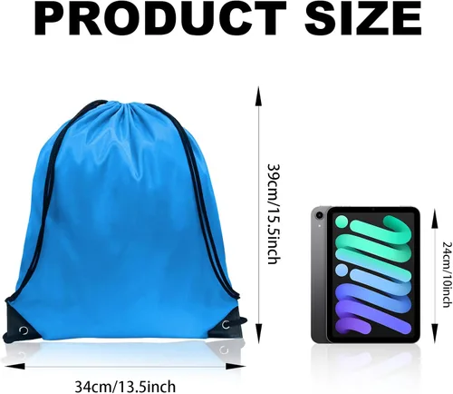 Vista 2 de GoodtoU Bolsas de cordón Mochila con cordón Bolsas de cincha Mochila de cuerda a granel Bolsa de deporte Nylon Draw String, Azul, Cordón