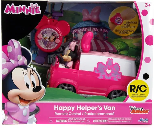 Vista 7 de Jada Juguetes Disney Junior Minnie Mouse Happy Helper's Van RC/Radio Control Vehículo de juguete, rosa/blanco