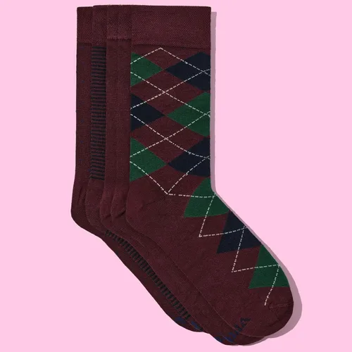 Vista 8 de VRD SOCKS Men's Bamboo Dress Socks, 5-Pack of Assorted Patterned Mid Calf Socks for Men, Mens Crew Socks, Men Socks Size 8-13