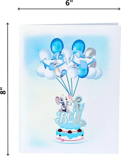 Vista 3 de Tarjetas de baby shower para niños, tarjeta de bautismo, tarjeta para bebés nuevos de 6 x 8 pulgadas, tarjetas de regalo, regalos emergentes