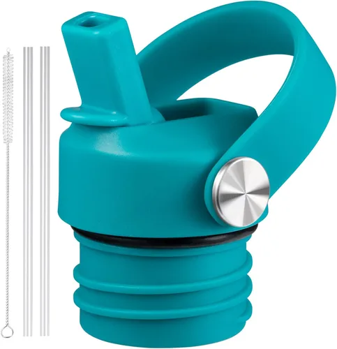 Vista 7 de Tapa de popote compatible con botella de agua de boca estándar de 24 onzas y 21 onzas, tapas con popote para botellas de agua Hydroflask, parte