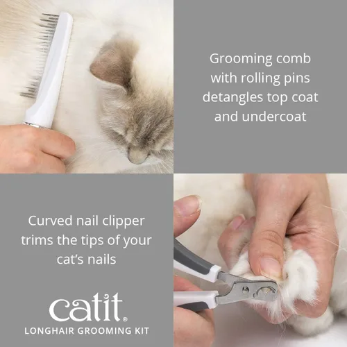 Vista 7 de Catit Senses 2.0 - Kit de aseo para gatos de pelo largo