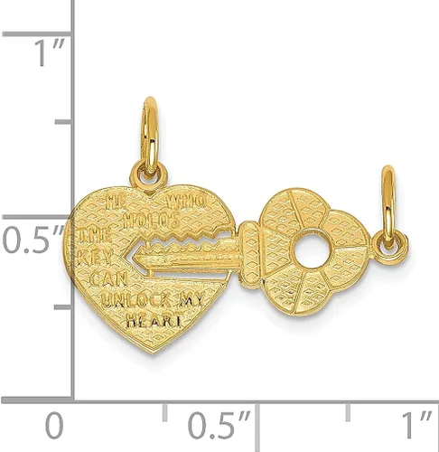 Vista 3 de Collar con dije de corazón de oro amarillo de 10 quilates joyería fina para mujer regalos para ella