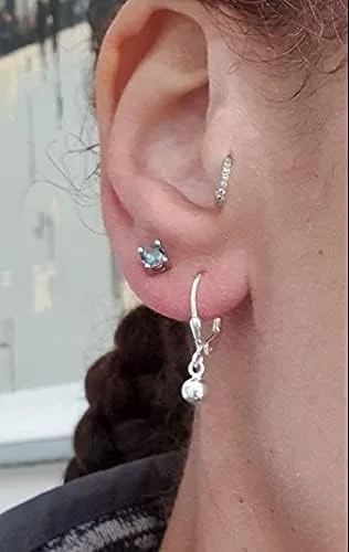 Vista 3 de LeCalla Aretes colgantes de plata de ley para mujer, ligeros, clásicos, con cierre de palanca
