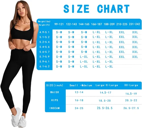 Vista 5 de TMKOTOKRA High Waisted Workout Leggings for Women Tummy Control Butt Lifting Compression Leggings Soft Yoga Pants Black