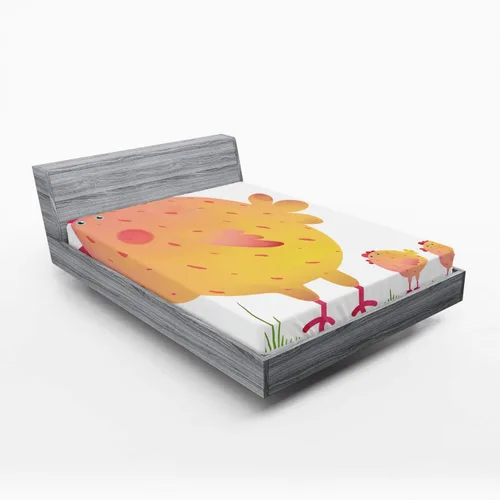 Vista 8 de Ambesonne Juego de sábanas bajeras veganas, ilustración de plátanos simétricamente alineados con patrón de frutas exóticas, funda de cama