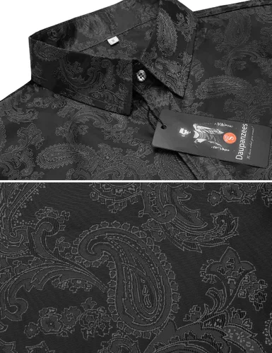 Vista 3 de Daupanzees Camisa de algodón jacquard de cachemira para hombre