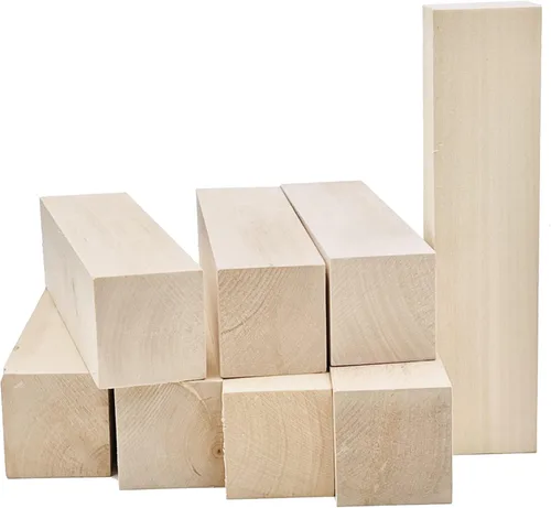 Vista 10 de Thiecoc 6 bloques de tallado de tilo - 6 x 2 x 2 pulgadas de tilo para manualidades de madera, tallado
