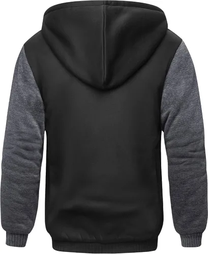 Vista 19 de SCODI Sudaderas con capucha para hombre, forro polar pesado, cremallera completa, forro de sherpa grueso, chaqueta con capucha