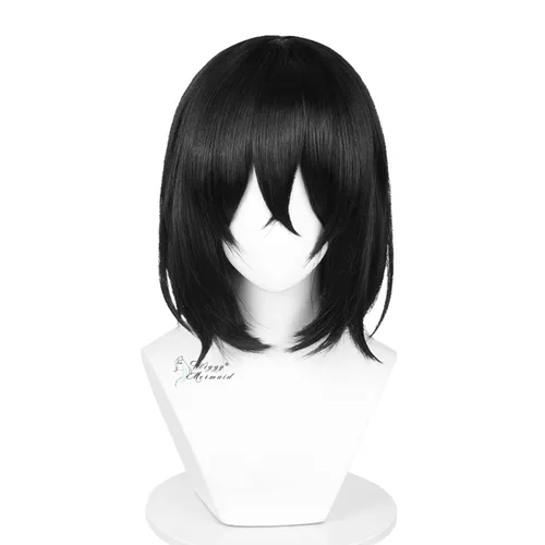 Vista 13 de Wiggy Mermaid Peluca corta de color naranja, peluca de pelo recto de jengibre para mujer Short Orange Side Part Anime Cosplay Hair Wig for Halloween