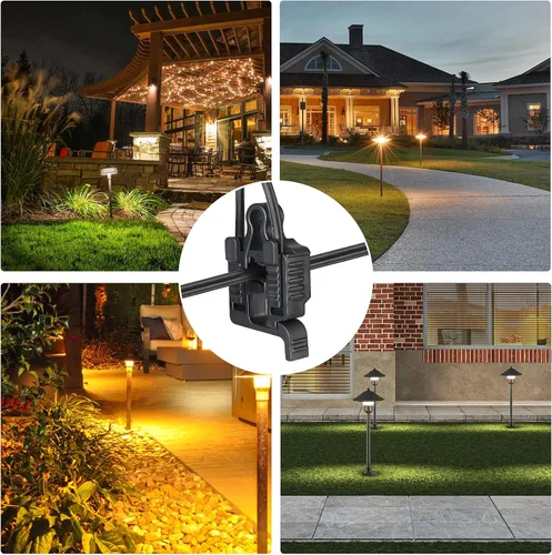 Vista 5 de EDISHINE Paquete de 6 conectores de cable de bajo voltaje, conectores de cable de iluminación de paisaje, impermeables, para iluminación