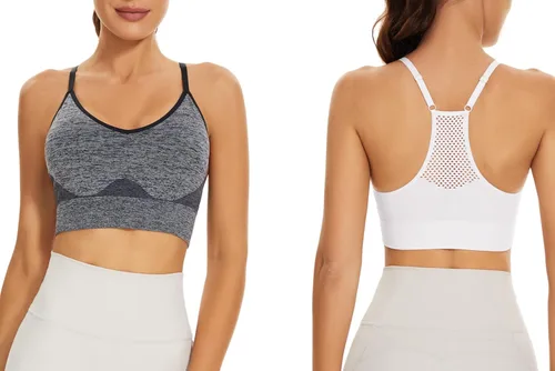 Vista 2 de SEGRILA Brasier deportivo para mujer, con espalda cruzada, con tirantes ajustables