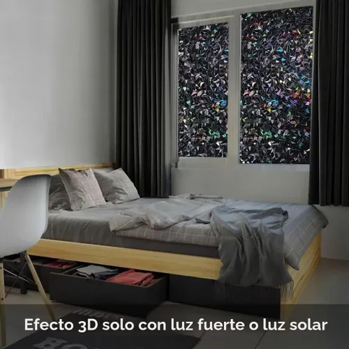Vista 3 de Donox Película opaca de privacidad para ventana, estática, UV, sin adhesivo, luz solar, reflectante, color arcoíris, bloqueador solar, control