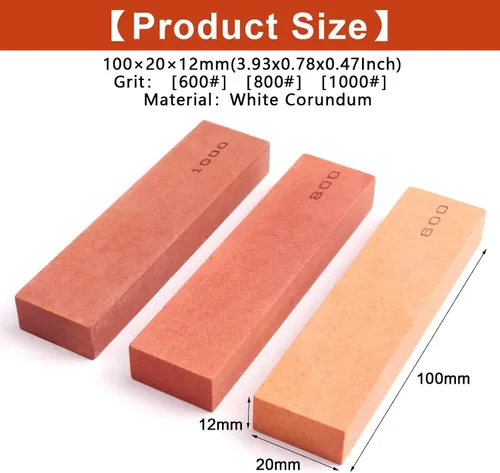 Vista 2 de 3pcs Sharpening Stone Set, Medium 240# 320# 400#-100x20x12mm