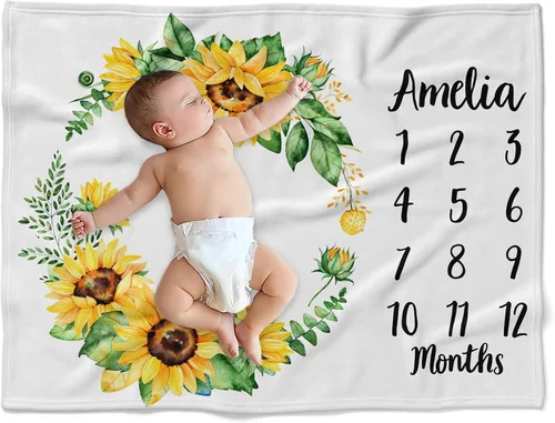 Vista 30 de Manta de bebé de alpaca personalizada, manta de bebé con nombre personalizado, decoración de guardería de cactus, recién nacido, regalos
