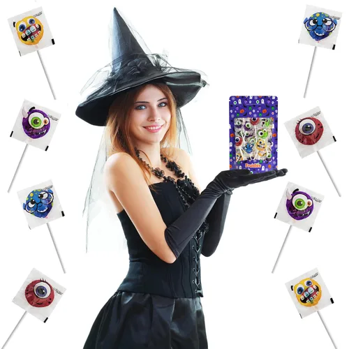 Vista 6 de Fruidles - Paleta de monstruo de Halloween, 20 unidades, dulces de monstruo variedad, ideal para rellenos de bolsas de golosinas de Halloween