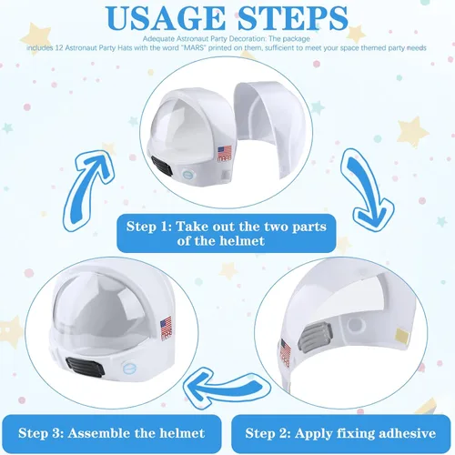 Vista 4 de Bonuci Set of 24 Kids Astronaut Cosplay Costume Set Include 8 Astronaut Vests 8 Astronaut Helmets and 8 Non Woven Astronaut Treat Gift Bags for Kids