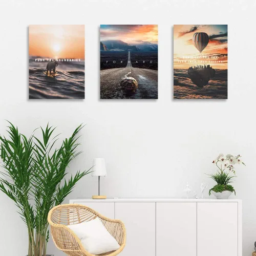 Vista 5 de Halioyo Pósteres motivacionales en lienzo, arte de pared inspirador, cita de empresario, decoración de pared, obra de arte para sala de estar