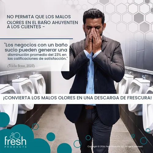Vista 3 de Fresh Products Pantalla de Urinario Wave 3D Virtualmente Elimina Salpicaduras de Orina Uso de 30 Días Fácil Instalación Bacterias Beneficiosas