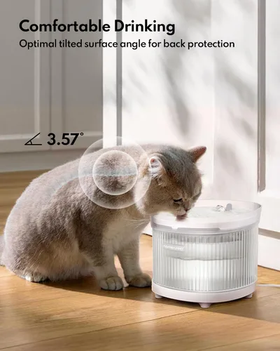 Vista 5 de Fuente de agua para gatos con bomba inalámbrica HomeRunPet - Diseño desmontable para fácil limpieza, dispensador de agua para múltiples gatos