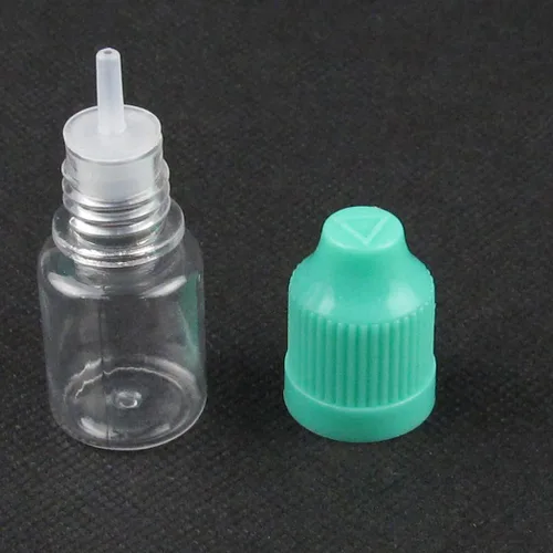 Vista 2 de Botellas de plástico exprimibles de 0.2 fl oz con tapa a prueba de niños, botella pequeña vacía con gotero de viaje para gotas para los ojos, aceite