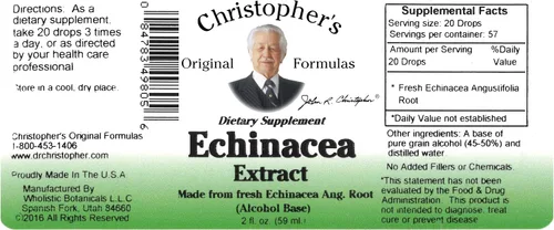 Vista 4 de Dr. Christopher's Echinacea Angustifolia Root Alcohol Extract 2 oz