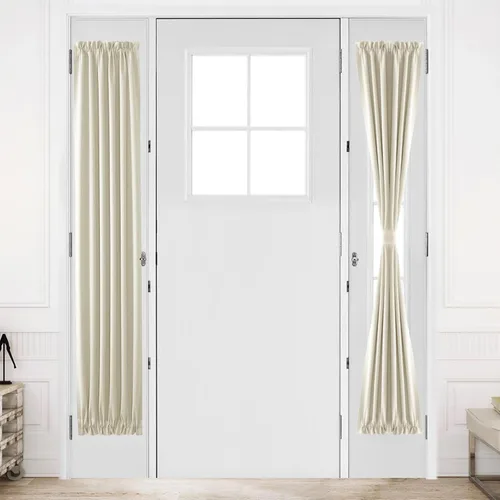 Vista 184 de DWCN Cortinas para Puertas Francesas – Cortinas opacas térmicas con bolsillo para barra para puertas con ventana de cristal, puertas de cocina