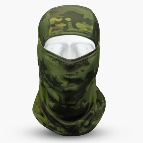 Vista 2 de Máscara facial de camuflaje militar, bandana, pasamontañas, capucha para hombres y mujeres, entrenamiento táctico, ciclismo, esquí, resistente al