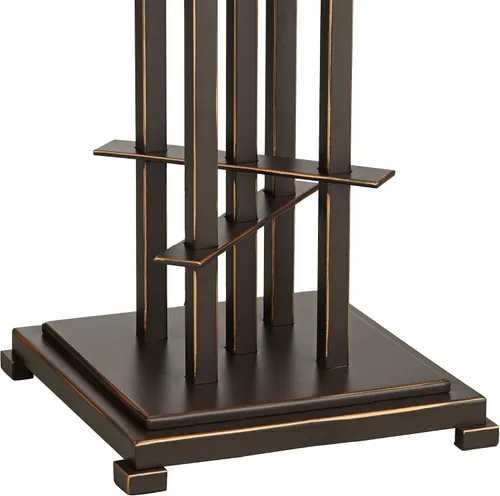 Vista 6 de Franklin Iron Works Metro Collection - Juego de 2 lámparas de mesa decorativas de 23 1/2 pulgadas de alto, estilo rústico, moderno, con cadena