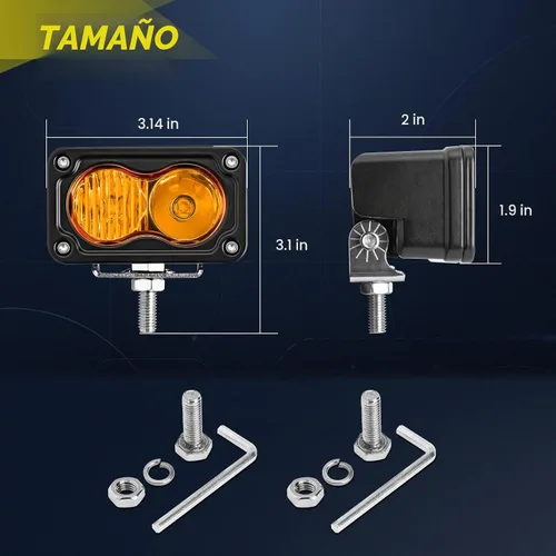 Vista 2 de YCHOW-TECH Luces LED ámbar de 3 pulgadas para zanja de conducción todoterreno Combo ámbar
