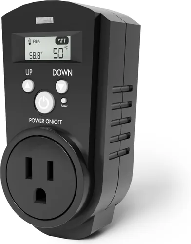 Vista 10 de EconoHome - Termostato ajustable universal con enchufe para calefacción y refrigeración - Compatible con la mayoría de los calentadores de pared
