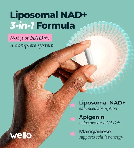 Vista 3 de Suplemento liposomal NAD 601mg NAD+ de alta pureza probado por terceros Anti-envejecimiento y salud celular Alternativa de suplemento NMN