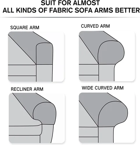Vista 4 de Fundas para sillón, protector de reposabrazos de sofá, juego de 2 fundas elásticas para reposabrazos para sillas reclinables, para el hogar