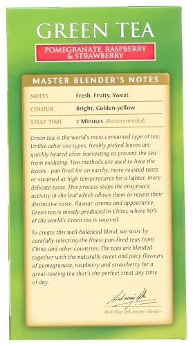Vista 2 de Twinings Té en bolsa verde, granada, frambuesa y fresa, 80 unidades (paquete de 4)