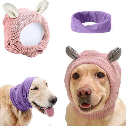 Vista 10 de Orejas silenciosas para perros que ladran la ansiedad, fundas para orejas de perro, redecilla para ruido Negro & blanco