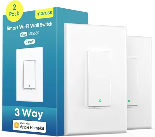 Vista 10 de meross Interruptor inteligente de 3 vías, requiere cable neutro, compatible con Apple HomeKit, Alexa, Hey Google y SmartThings, un solo polo y 3