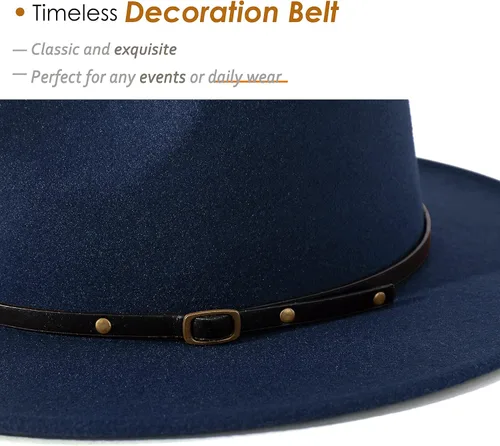 Vista 70 de Lisianthus - Sombrero con cinta con hebilla de ajuste, para mujer, modelo Fedora