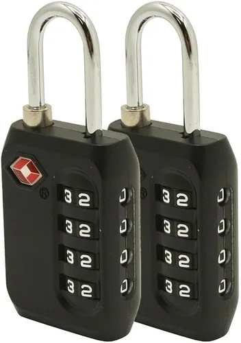 Vista 2 de Primex 9507001 Candados de combinación de 4 dígitos aprobados por la TSA, zinc negro, ideal para viajes, maletas, casilleros de gimnasio, cajas