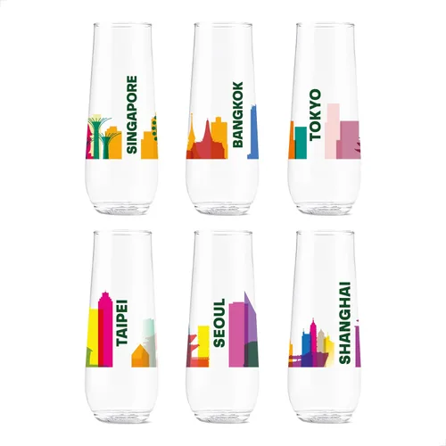 Vista 46 de TOSSWARE POP - Juego de 6 copas de champán con estampado de flauta de 9 onzas, de alta calidad, reciclables, irrompibles y de plástico transparente
