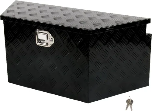 Vista 12 de Caja de herramientas de aluminio de 29 pulgadas para remolque de utilidad, caja de herramientas con lengüeta ancha para remolque de utilidad