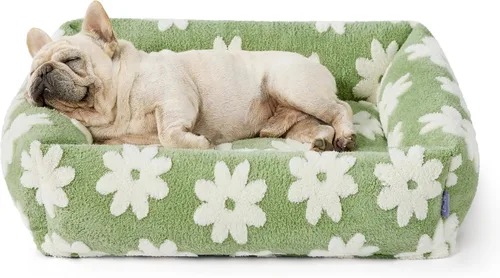 Vista 8 de LE SURE Bonita cama para perros y gatos pequeños, camas lavables para cachorros, acogedor sofá ortopédico rectangular para mascotas con felpa