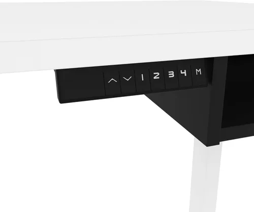 Vista 4 de Bestar Pro-Vega - Escritorio de pie en forma de L, 72 W, color blanco y negro