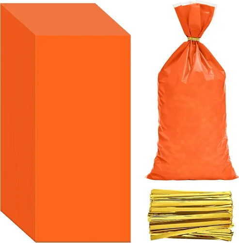 Vista 9 de Lecpeting 100 bolsas de celofán, bolsas de plástico para dulces con lazos giratorios para envoltura de regalo, cumpleaños, boda, baby shower