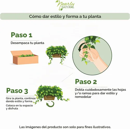 Vista 5 de Nearly Natural Planta de hiedra Pothos artificial de 34 pulgadas con cesta de repisa