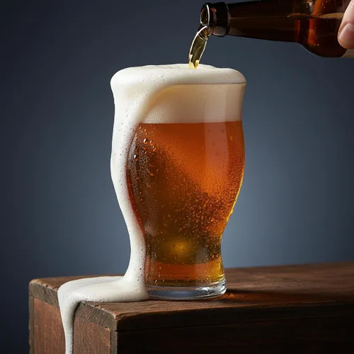 Vista 4 de Necessia Nucleated Draft - Juego de 2 vasos de cerveza grabados con láser para Craft Ale