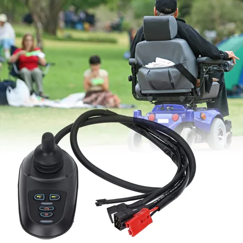 Vista 4 de Wheelchair 4P Joystick Controller, Electric Wheel Chair Joystick Controller Replacement Parts, Brushed Controller with Brake, Compatible with Major