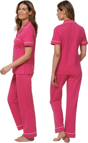 Vista 3 de PajamaGram - Juego de pijama, de algodón, manga corta, para mujer