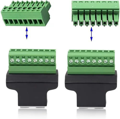 Vista 5 de Poyiccot RJ45 Breakout, conector adaptador de terminal de tornillo RJ45, paquete de 2 conectores hembra 8p8c a conector de terminal de tornillo de 8