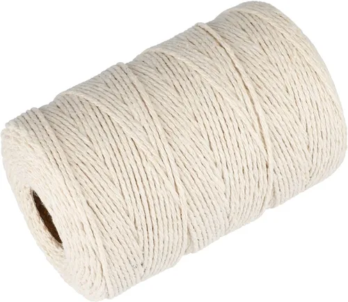 Vista 6 de G2PLUS Cuerda de algodón blanca, cuerda de algodón de 2 mm, cuerda de cocina de 656 pies, cuerda de panaderos de algodón para manualidades